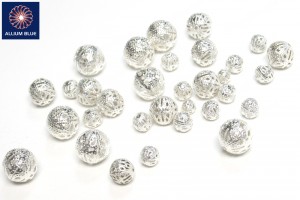 Filigree ビーズ, Assorted, メッキあり Base Metal, Silver Color, Various Sizes