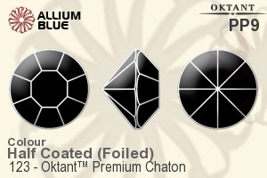 Oktant™ Premium チャトン (123) PP9 - カラー（ハーフ　コーティング） 裏面ゴールドフォイル