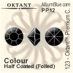 Oktant™ Premium チャトン (123) PP12 - カラー（ハーフ　コーティング） 裏面ゴールドフォイル