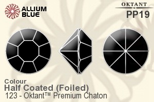 Oktant™ Premium チャトン (123) PP19 - カラー（ハーフ　コーティング） 裏面ゴールドフォイル