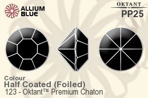 Oktant™ Premium チャトン (123) PP25 - カラー（ハーフ　コーティング） 裏面ゴールドフォイル