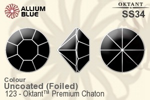 Oktant™ Premium チャトン (123) SS34 - カラー 裏面ゴールドフォイル