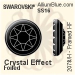 スワロフスキー Framed ラインストーン ホットフィックス (2078/H) SS20 - カラー（ハーフ　コーティング） 裏面シルバーフォイル