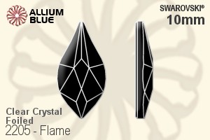 スワロフスキー Flame ラインストーン (2205) 10mm - クリスタル 裏面プラチナフォイル