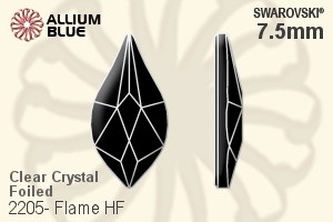 スワロフスキー Flame ラインストーン ホットフィックス (2205) 7.5mm - クリスタル 裏面アルミニウムフォイル