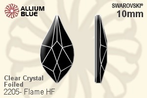 スワロフスキー Flame ラインストーン ホットフィックス (2205) 10mm - クリスタル 裏面アルミニウムフォイル