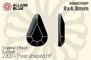 スワロフスキー Pear-shaped ラインストーン ホットフィックス (2300) 8x4.8mm - クリスタル エフェクト 裏面アルミニウムフォイル