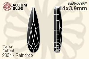 スワロフスキー Raindrop ラインストーン (2304) 14x3.9mm - カラー 裏面プラチナフォイル