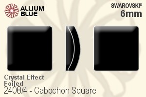 スワロフスキー カボション Square ラインストーン (2408/4) 6mm - クリスタル エフェクト 裏面プラチナフォイル