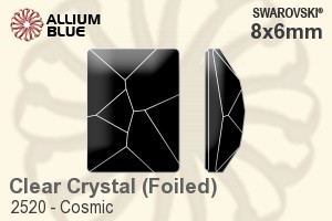 スワロフスキー Cosmic ラインストーン (2520) 8x6mm - クリスタル 裏面プラチナフォイル