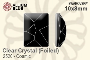 スワロフスキー Cosmic ラインストーン (2520) 10x8mm - クリスタル 裏面プラチナフォイル