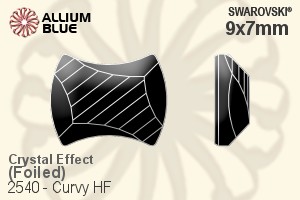 スワロフスキー Curvy ラインストーン ホットフィックス (2540) 9x7mm - クリスタル エフェクト 裏面アルミニウムフォイル