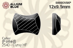 スワロフスキー Curvy ラインストーン ホットフィックス (2540) 12x9.5mm - カラー 裏面アルミニウムフォイル