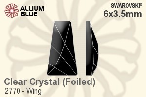 スワロフスキー Wing ラインストーン (2770) 6x3.5mm - クリスタル 裏面プラチナフォイル