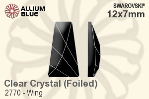 スワロフスキー Wing ラインストーン (2770) 12x7mm - クリスタル 裏面プラチナフォイル