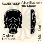 スワロフスキー Skull ラインストーン (2856) 14x10.5mm - カラー（ハーフ　コーティング） 裏面にホイル無し