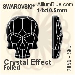 スワロフスキー Skull ラインストーン (2856) 18x14mm - クリスタル エフェクト 裏面にホイル無し