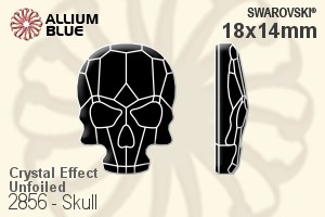 スワロフスキー Skull ラインストーン (2856) 18x14mm - クリスタル エフェクト 裏面にホイル無し