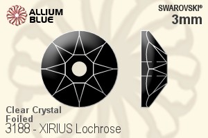 スワロフスキー XIRIUS Lochrose ソーオンストーン (3188) 3mm - クリスタル 裏面プラチナフォイル