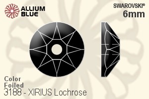 スワロフスキー XIRIUS Lochrose ソーオンストーン (3188) 6mm - カラー 裏面プラチナフォイル