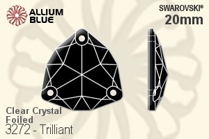 スワロフスキー Trilliant ソーオンストーン (3272) 20mm - クリスタル 裏面プラチナフォイル