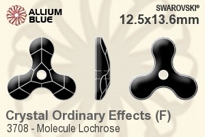 スワロフスキー Molecule Lochrose ソーオンストーン (3708) 12.5x13.6mm - クリスタル エフェクト 裏面プラチナフォイル