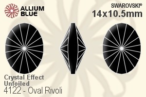 スワロフスキー Oval リボリ ファンシーストーン (4122) 14x10.5mm - クリスタル エフェクト 裏面にホイル無し