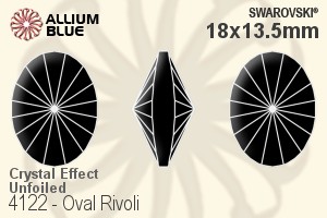 スワロフスキー Oval リボリ ファンシーストーン (4122) 18x13.5mm - クリスタル エフェクト 裏面にホイル無し