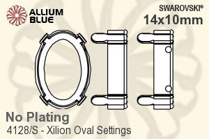 スワロフスキー XILION Ovalファンシーストーン石座 (4128/S) 14x10mm - メッキなし