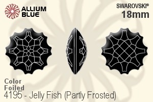 スワロフスキー Jelly Fish (Partly Frosted) ファンシーストーン (4195) 18mm - カラー 裏面プラチナフォイル