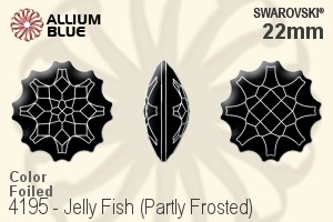 スワロフスキー Jelly Fish (Partly Frosted) ファンシーストーン (4195) 22mm - カラー 裏面プラチナフォイル