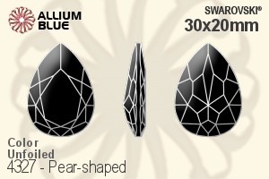 スワロフスキー Pear-shaped ファンシーストーン (4327) 30x20mm - カラー 裏面にホイル無し