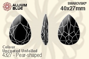 スワロフスキー Pear-shaped ファンシーストーン (4327) 40x27mm - カラー（コーティングなし） 裏面にホイル無し