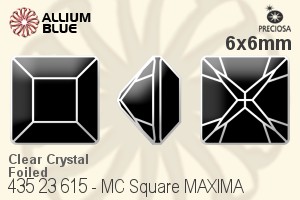 Preciosa プレシオサ MC マシーンカットSquare MAXIMA マキシマ ファンシーストーン (435 23 615) 6x6mm - クリスタル 裏面Dura™フォイル