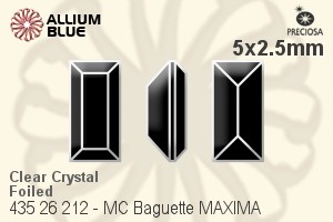 Preciosa プレシオサ MC マシーンカットBaguette MAXIMA マキシマ ファンシーストーン (435 26 212) 5x2.5mm - クリスタル 裏面Dura™フォイル