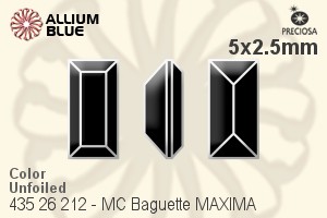 Preciosa プレシオサ MC マシーンカットBaguette MAXIMA マキシマ ファンシーストーン (435 26 212) 5x2.5mm - カラー 裏面にホイル無し