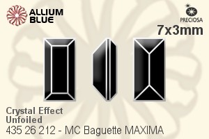 Preciosa プレシオサ MC マシーンカットBaguette MAXIMA マキシマ ファンシーストーン (435 26 212) 7x3mm - クリスタル エフェクト 裏面にホイル無し