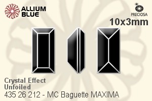 Preciosa プレシオサ MC マシーンカットBaguette MAXIMA マキシマ ファンシーストーン (435 26 212) 10x3mm - クリスタル エフェクト 裏面にホイル無し