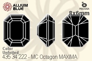 Preciosa プレシオサ MC マシーンカットOctagon MAXIMA マキシマ ファンシーストーン (435 34 222) 8x6mm - カラー 裏面にホイル無し