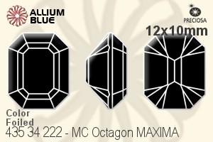 Preciosa プレシオサ MC マシーンカットOctagon MAXIMA マキシマ ファンシーストーン (435 34 222) 12x10mm - カラー 裏面Dura™フォイル