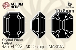 Preciosa プレシオサ MC マシーンカットOctagon MAXIMA マキシマ ファンシーストーン (435 34 222) 10x8mm - クリスタル エフェクト 裏面Dura™フォイル