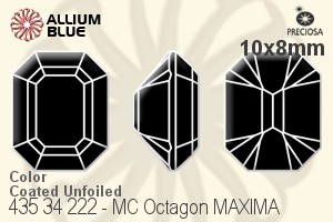 Preciosa プレシオサ MC マシーンカットOctagon MAXIMA マキシマ ファンシーストーン (435 34 222) 10x8mm - カラー（コーティング） 裏面にホイル無し