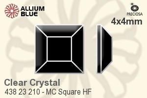 Preciosa プレシオサ MC マシーンカットSquare Flat-Back Hot-Fix Stone (438 23 210) 4x4mm - クリスタル