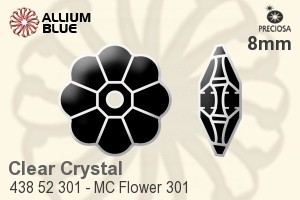 Preciosa プレシオサ MC マシーンカットFlower 301 ソーオンストーン (438 52 301) 8mm - クリスタル 裏面にホイル無し