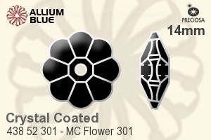 Preciosa プレシオサ MC マシーンカットFlower 301 ソーオンストーン (438 52 301) 14mm - クリスタル エフェクト 裏面にホイル無し