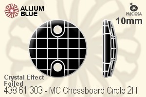 Preciosa プレシオサ MC マシーンカットChessboard Circle 2H ソーオンストーン (438 61 303) 10mm - クリスタル エフェクト 裏面Dura™フォイル