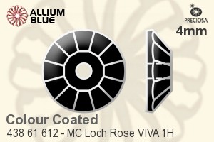 Preciosa プレシオサ MC マシーンカットLoch Rose VIVA 1H ソーオンストーン (438 61 612) 4mm - カラー（コーティング） 裏面にホイル無し