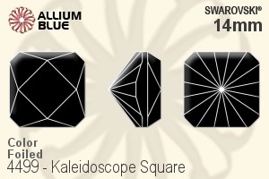 スワロフスキー Kaleidoscope Square ファンシーストーン (4499) 14mm - カラー 裏面プラチナフォイル