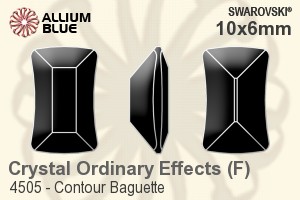 スワロフスキー Contour Baguette ファンシーストーン (4505) 10x6mm - クリスタル エフェクト 裏面プラチナフォイル