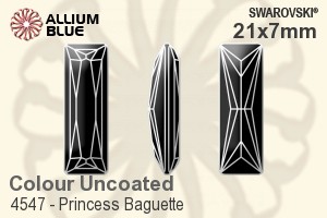 スワロフスキー Princess Baguette ファンシーストーン (4547) 21x7mm - カラー 裏面にホイル無し